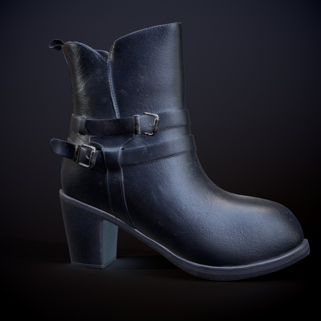 ArtStation - Character Prop Leather Shoe