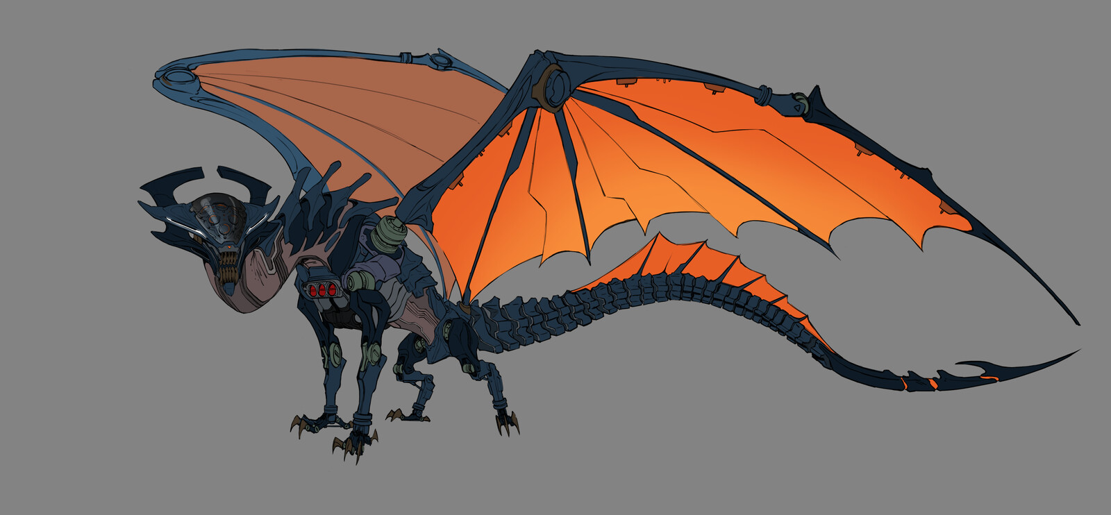 a mechanical dragon, designed and fashioned by the invading force to mimic and over power the natural dragons of the land