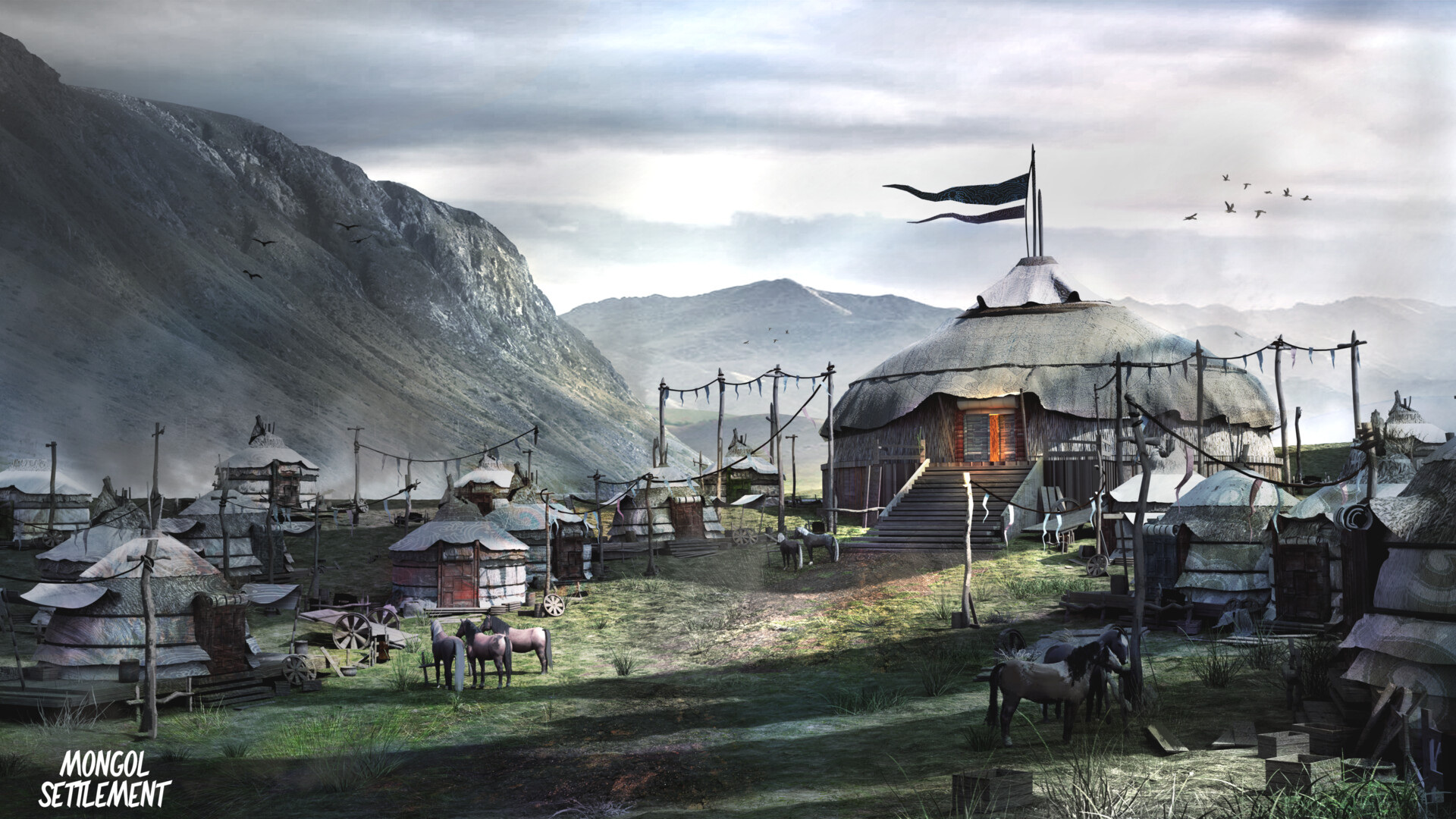 ArtStation - MONGOL SETTLEMENT