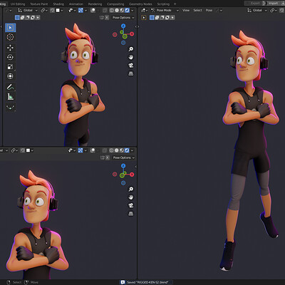 Rigged Gymer Character - Blender 3.0 - Ken Style 2