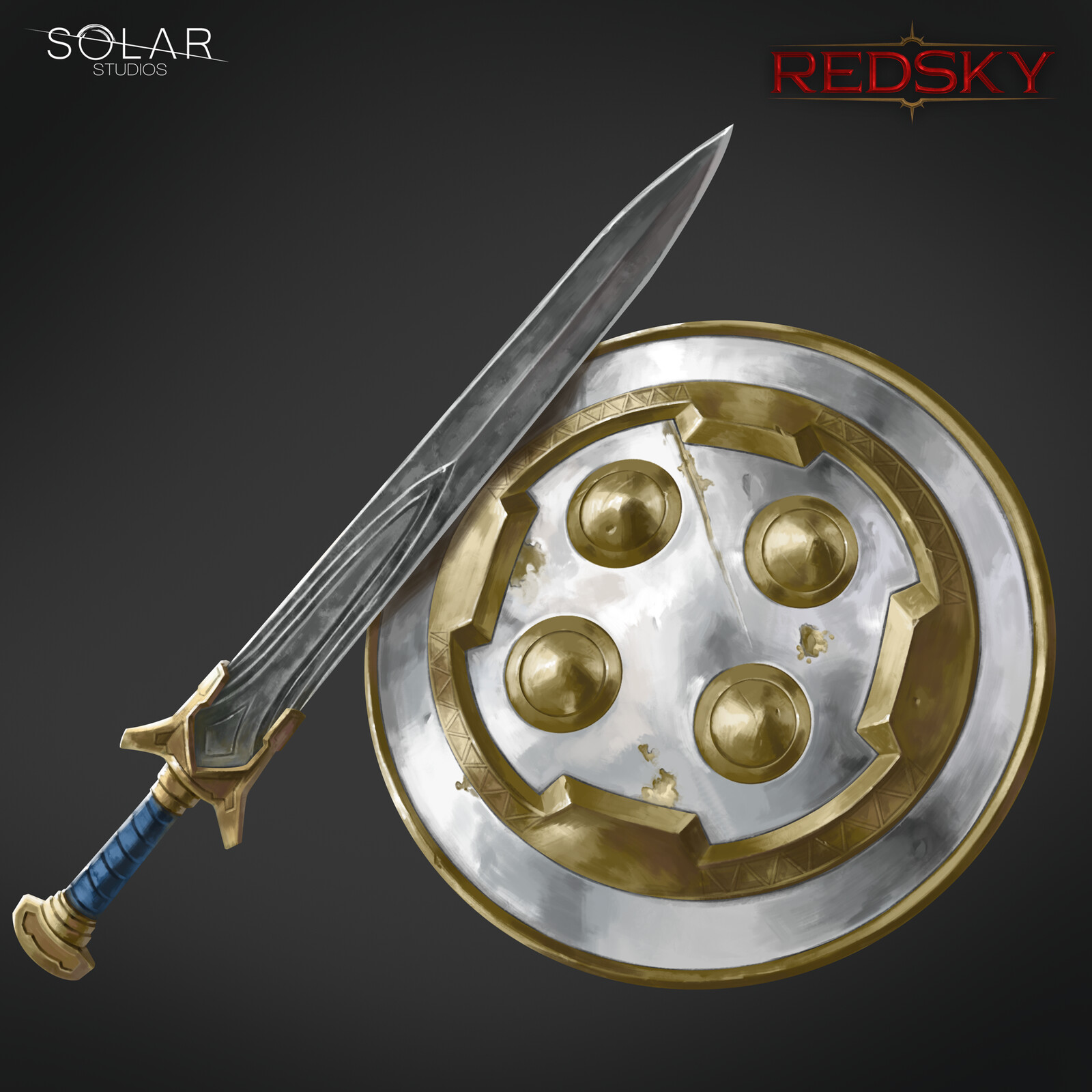 Sword and shield of a Cobalt Marine