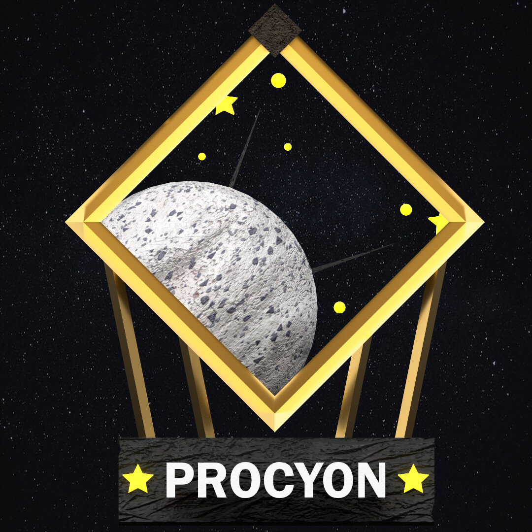 Procyon is the brightest star and to elevate the achievement, I hand-framed the star and presented it as a badge.