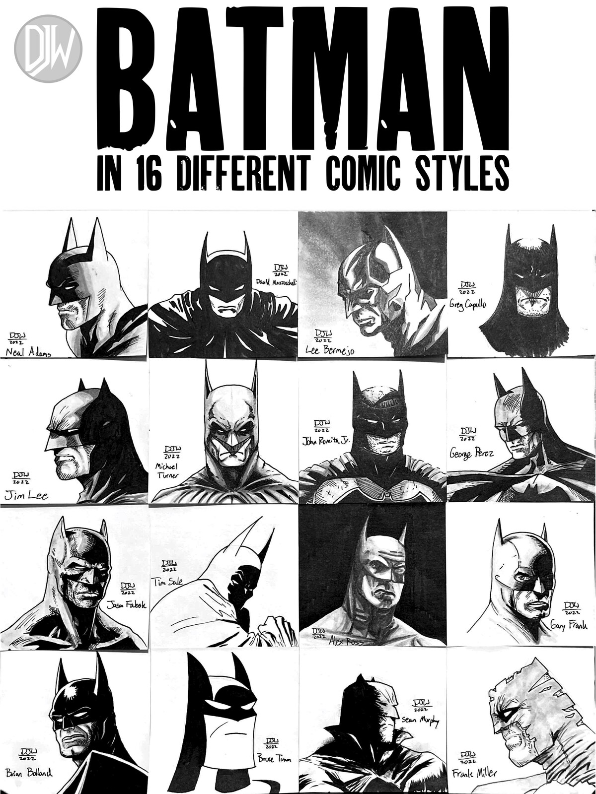 Batman in 16 Different Art Styles