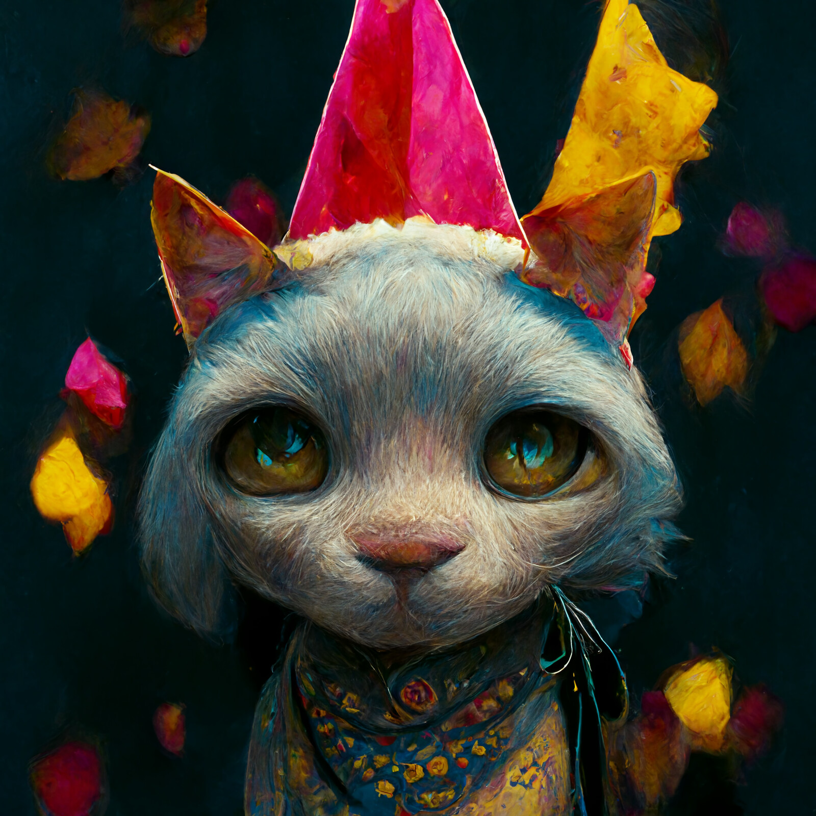 Cat with Party Hat #4 | Cassidy