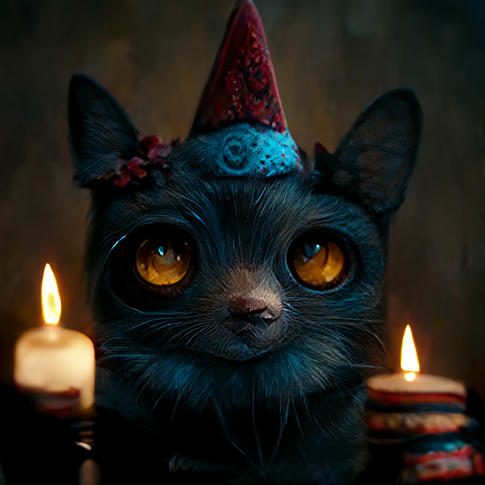 Cat with Party Hat #12 | Marble