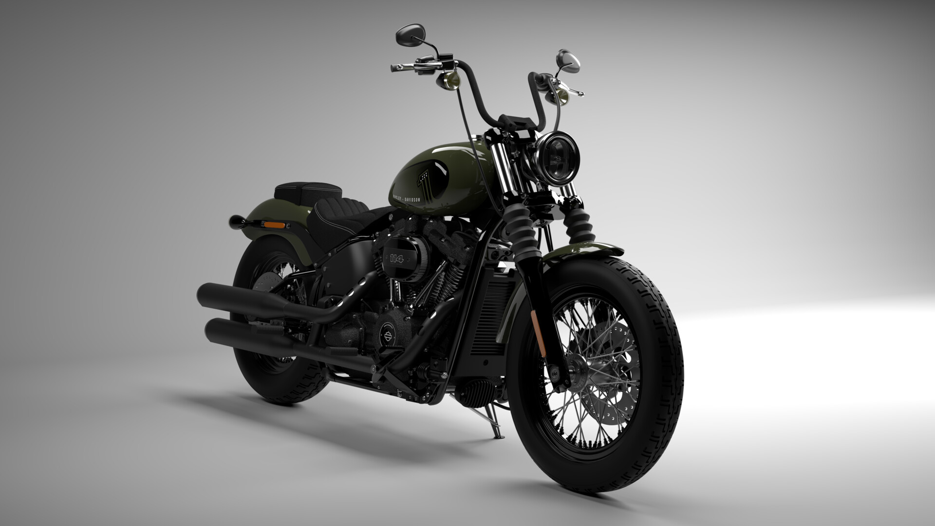 2021 street bob deadwood green on sale