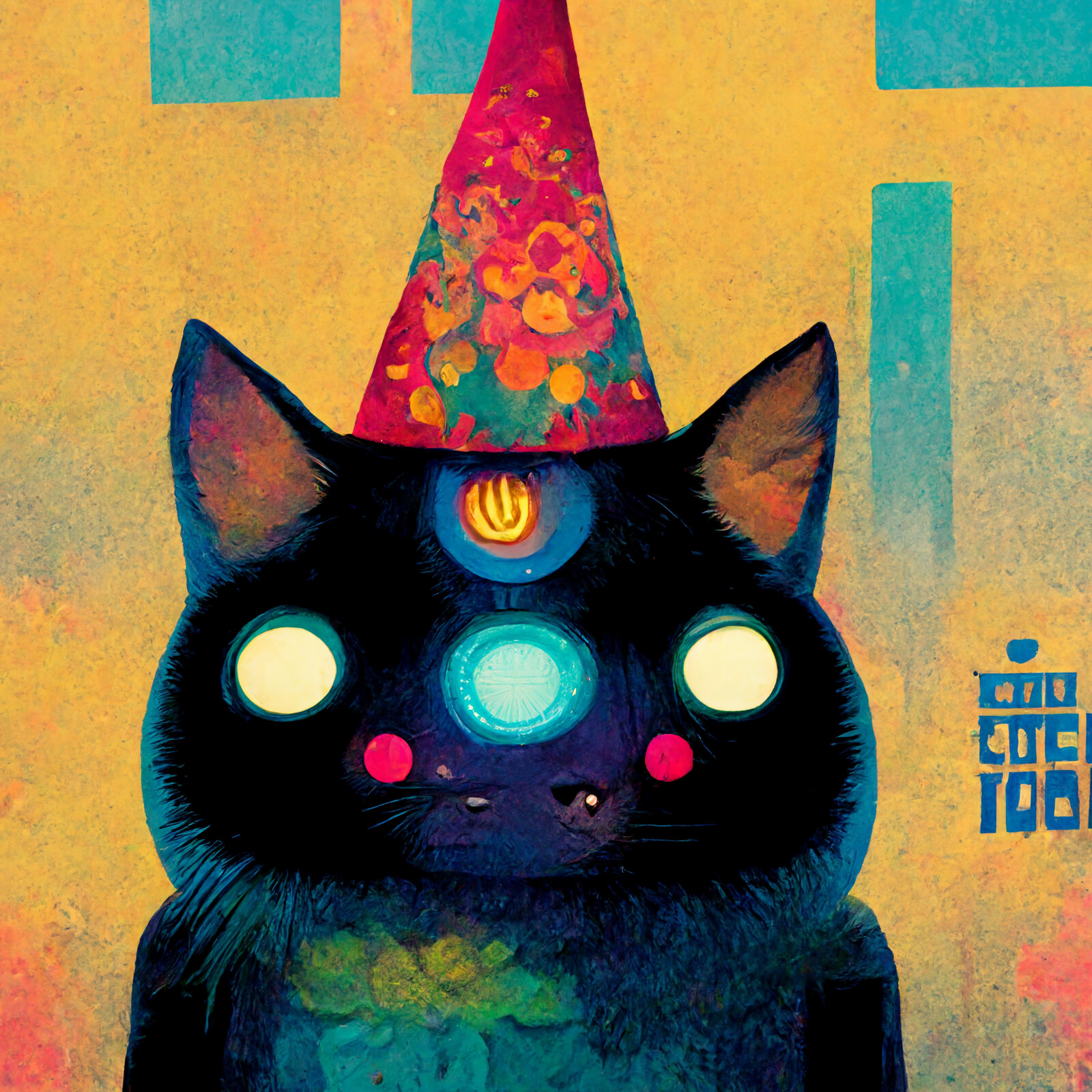 Cat with Party Hat #64 | Captain Noseglow