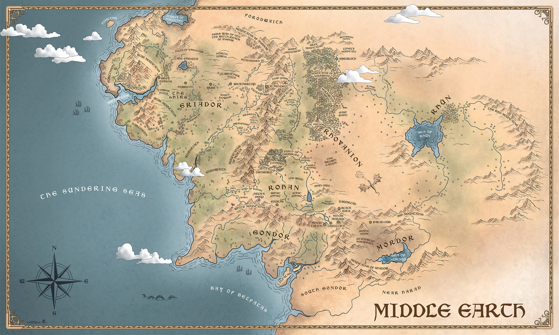 ArtStation - Middle Earth map