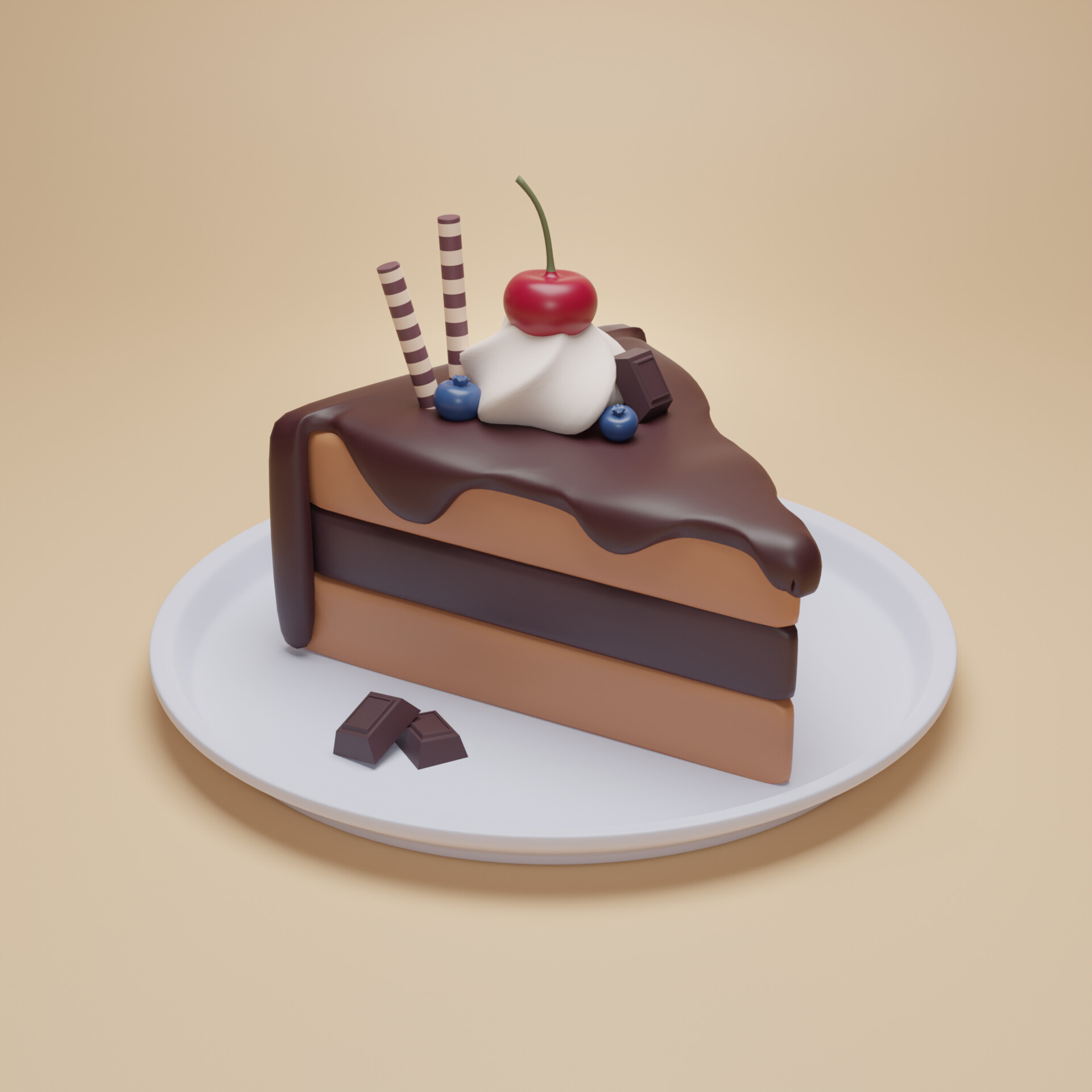 ArtStation - Chocolate Cake | 3D Model