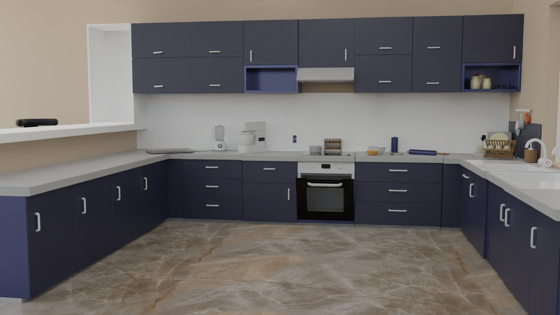 ArtStation interior design of kitchen,reception and office