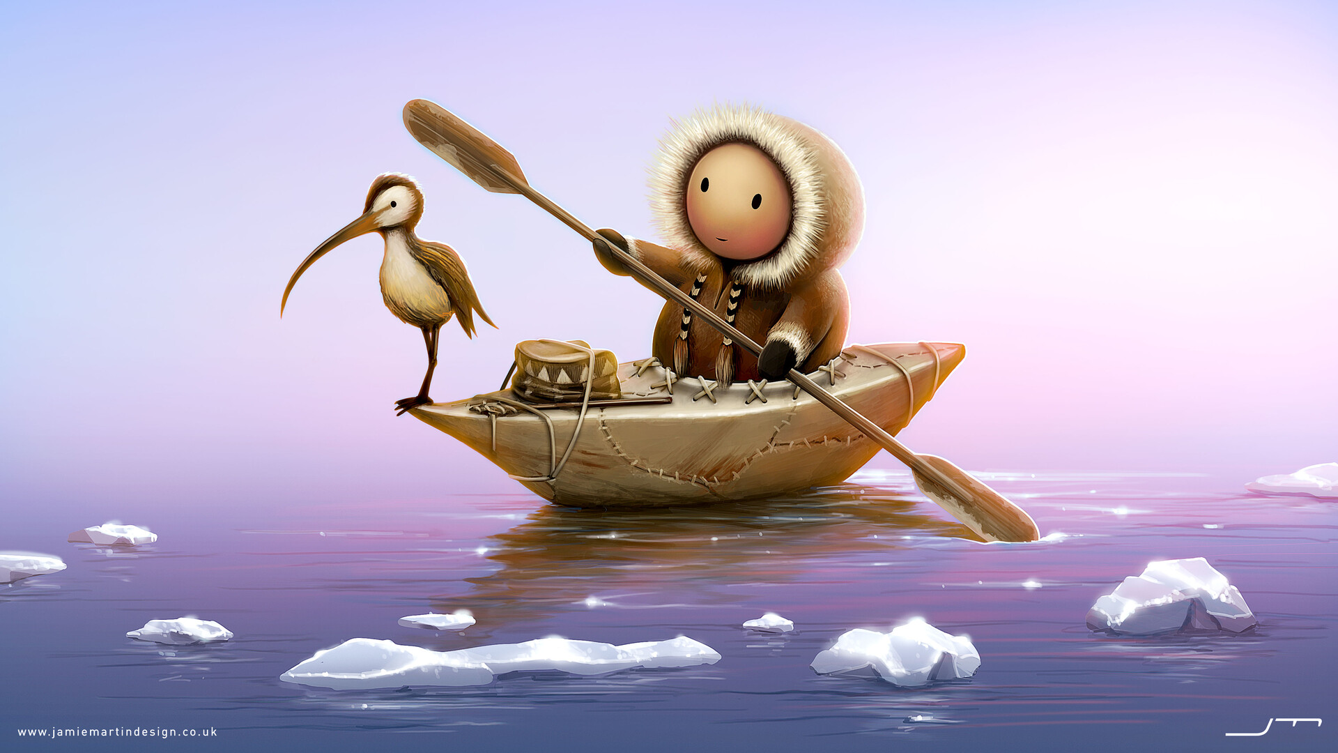 Jamie Martin Inuit Canoe game concept art