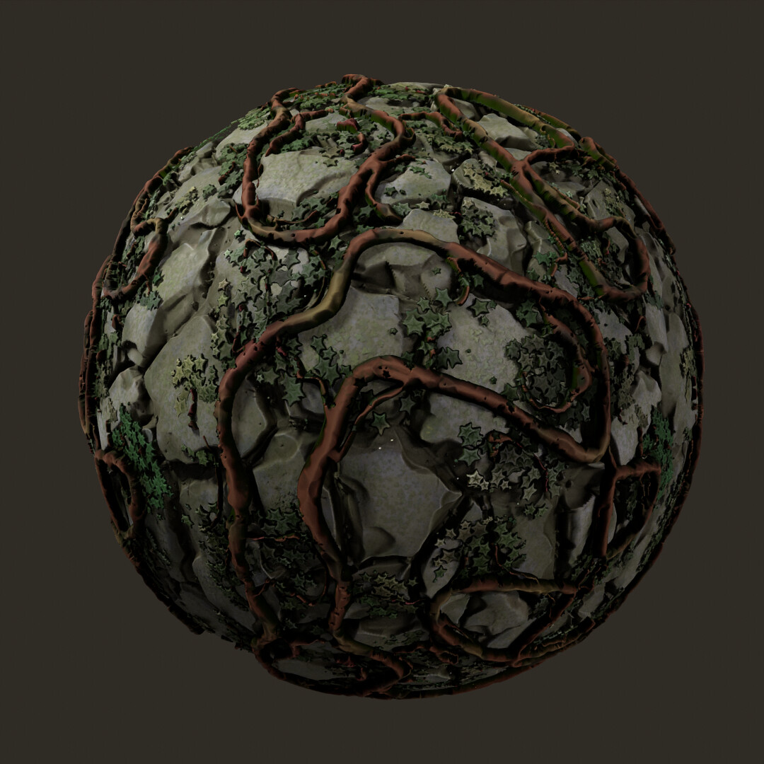 ArtStation Rock and Vines materials