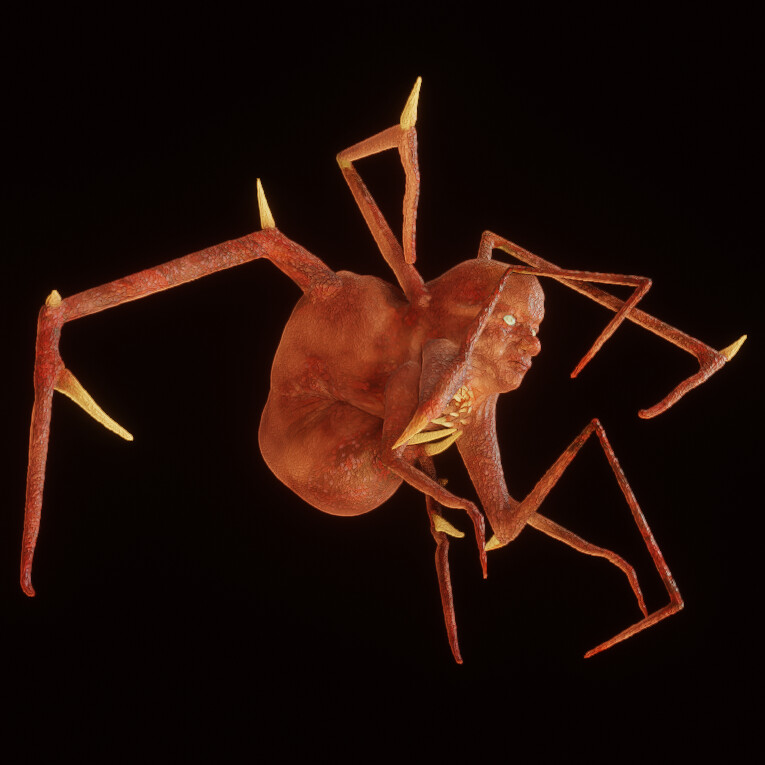 3d model of a microscopic insect-like creature