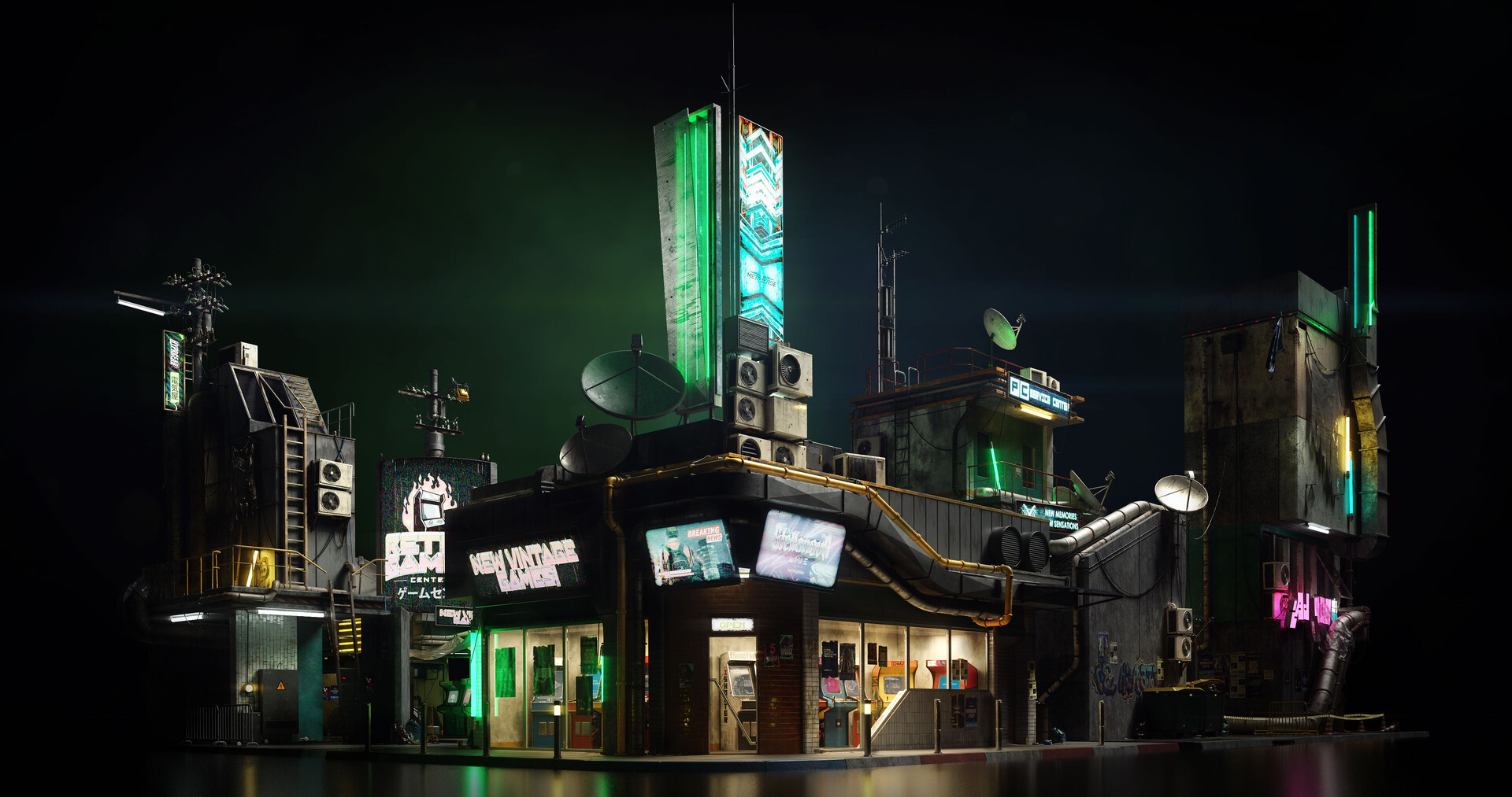 KitBash3D - Cyber District - 3D Asset Kit | Premium Assets for Movies ...