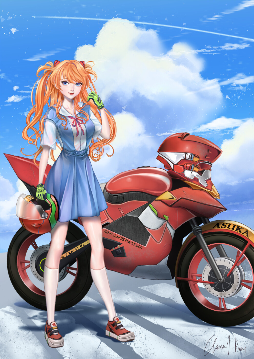 EVA Canvas Art アスカ(The bicycle） EVA Canvas Art (アスカ(The