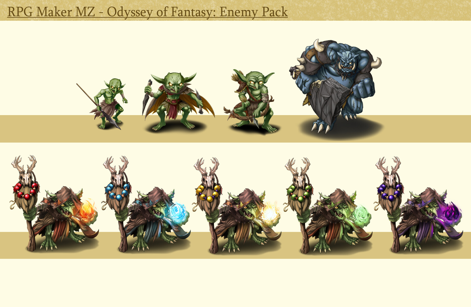 Artstation rpg maker goblin orc enemies