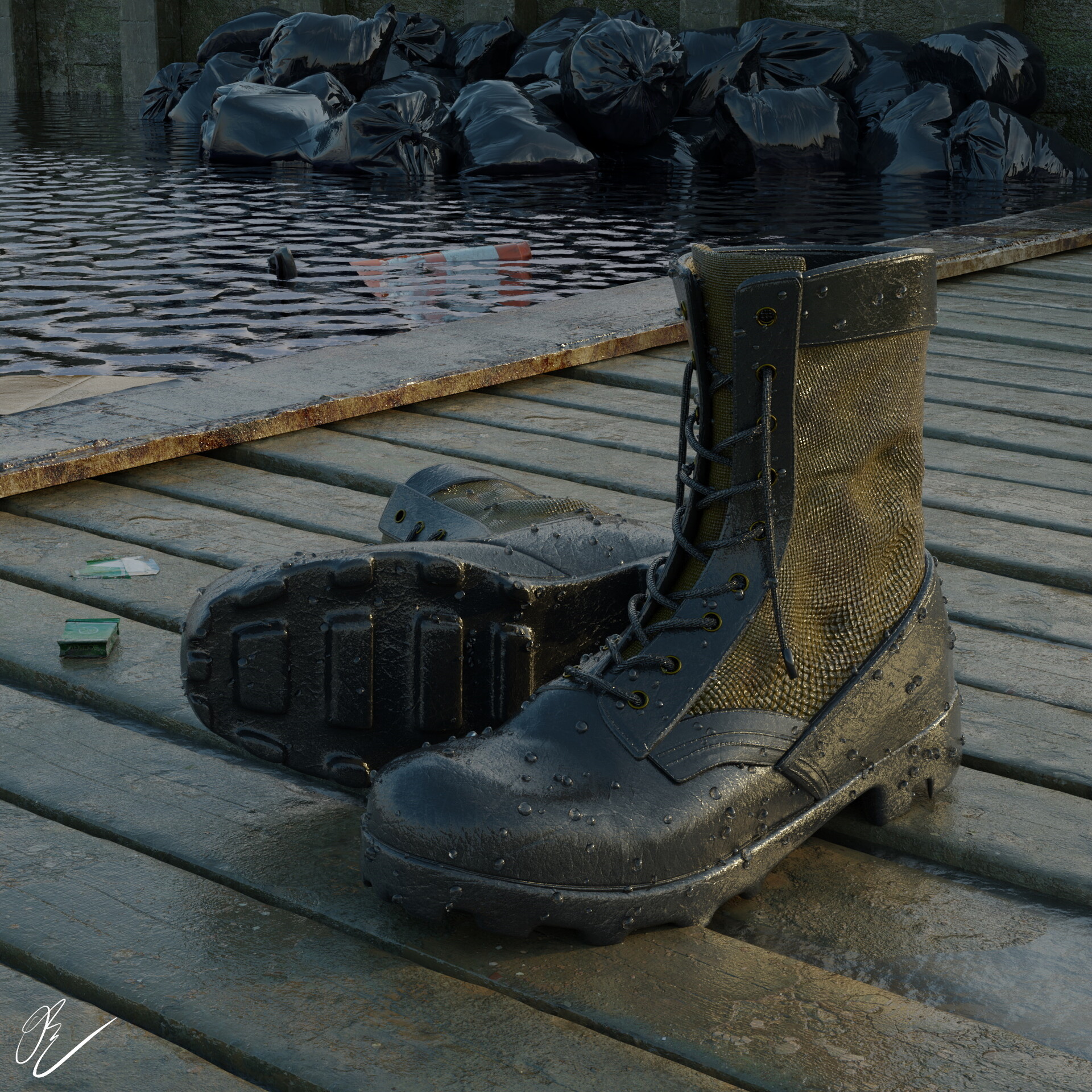 ArtStation Black Lagoon Revy's boots/Vietnam Jungle Boots 1st Pattern