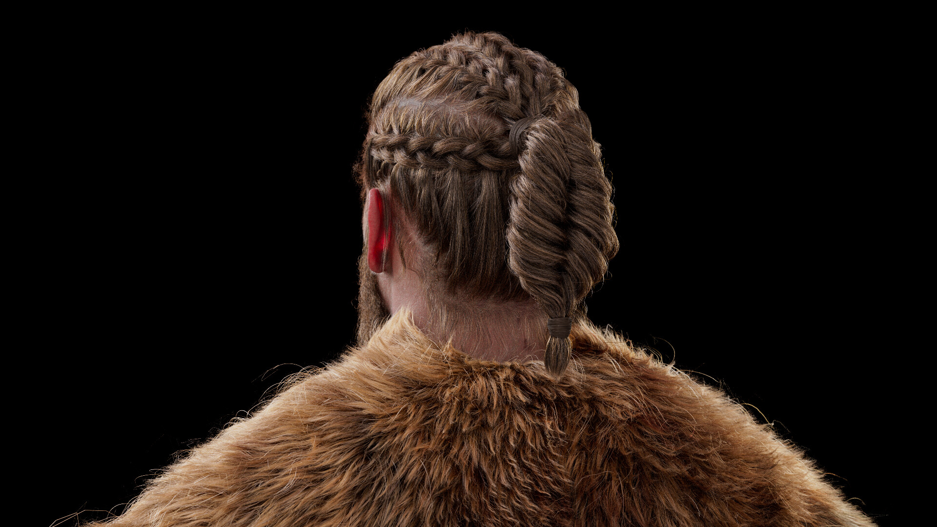 Photo Realistic Nordic Androgyn with Braided Chestnut Hair in