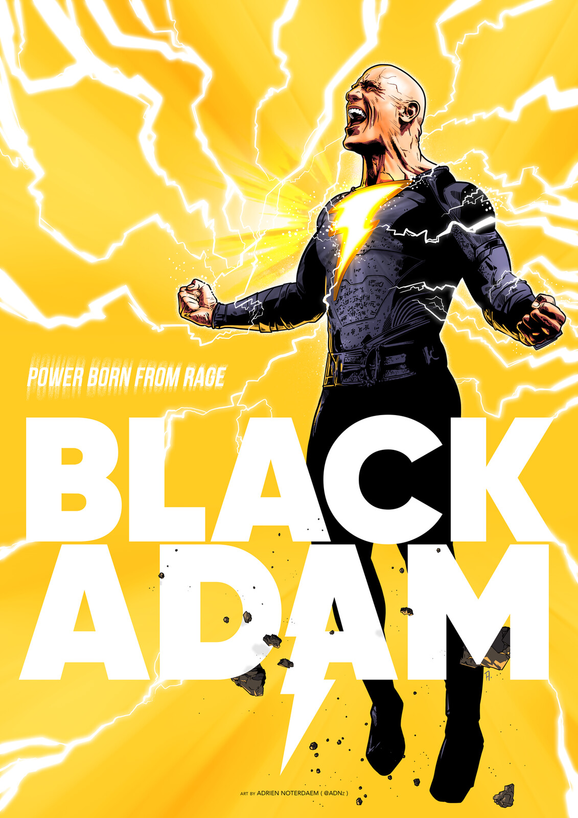 An alternative movie poster for the upcoming "Black Adam" with Dwayne The Rock Johnson.