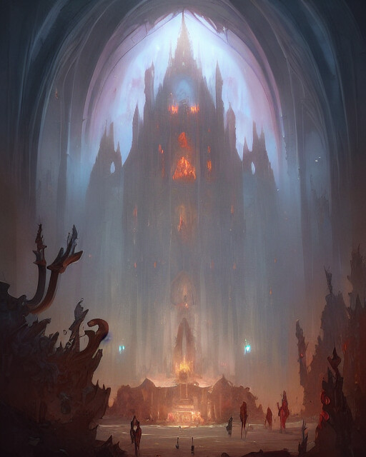 ArtStation Cathedral of hell . AI art