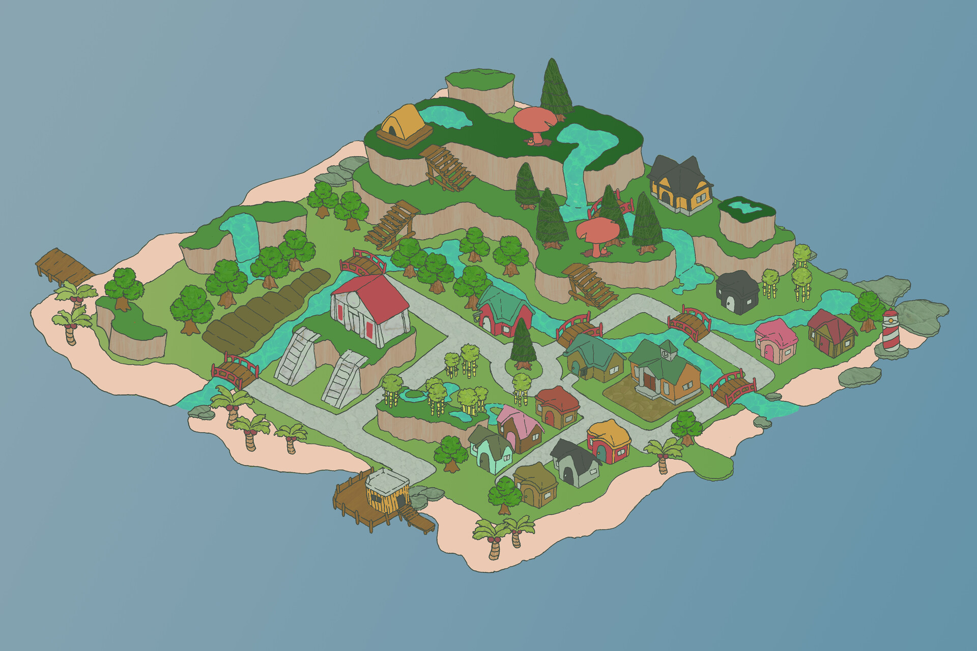 ArtStation - Animal Crossing Island Map