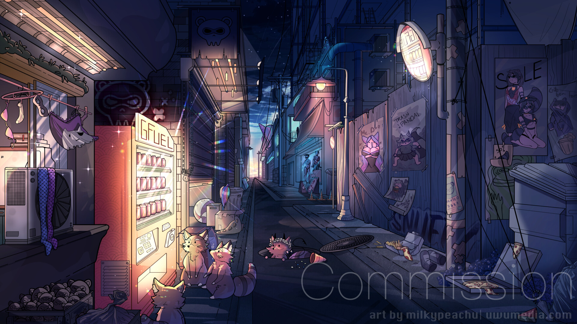 ArtStation - Dark alley - Lofi inspired Background Commission