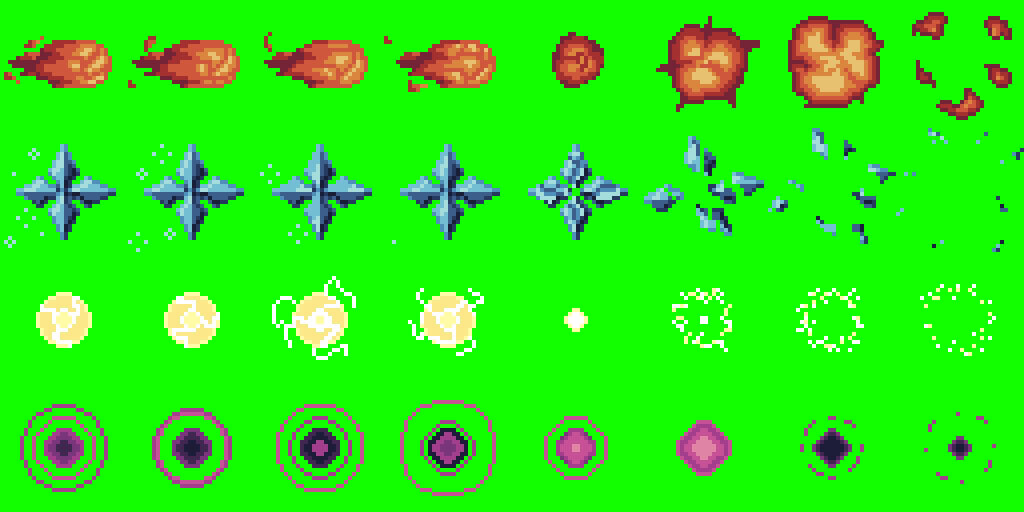 Projectiles sprite sheet