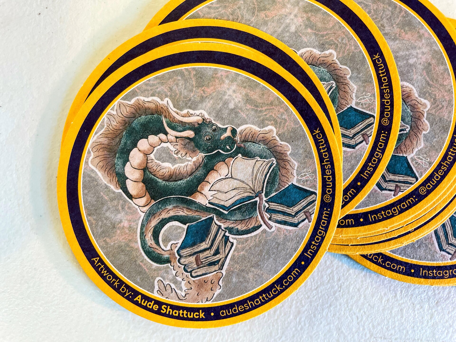 Fig And Fable Reading Wyrm Library Coaster Winner