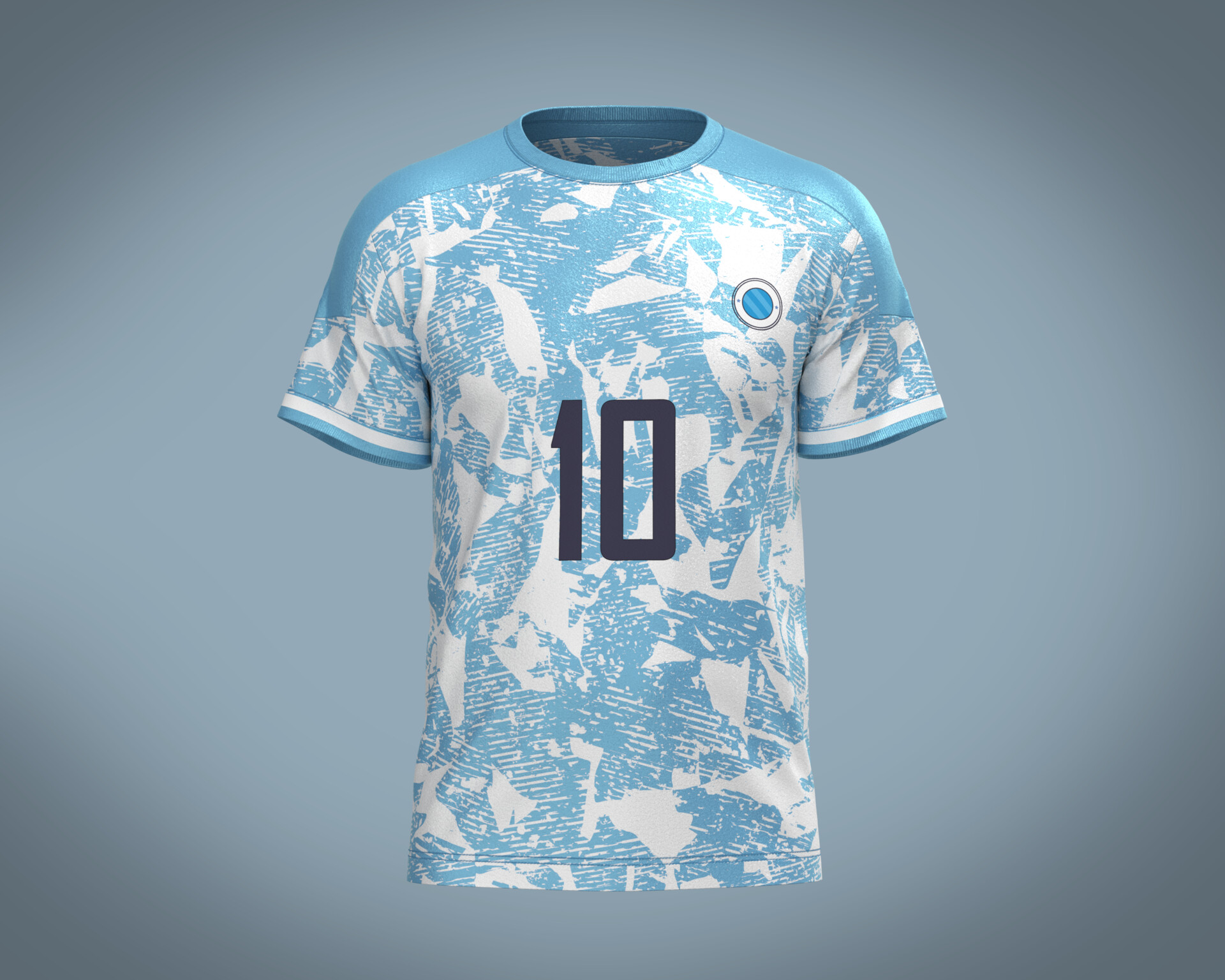 ArtStation - Soccer Football Sky Blue with white color Jersey
