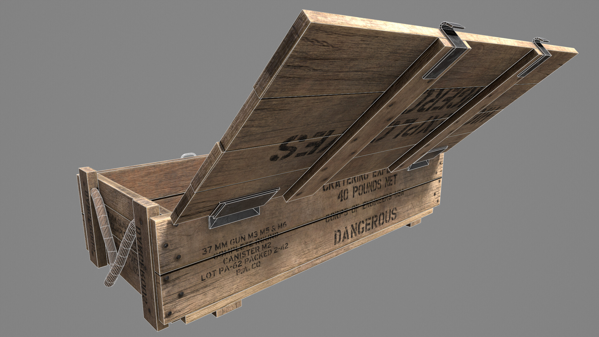 Wood Ammo Box - 3D Model by Rajiv singha