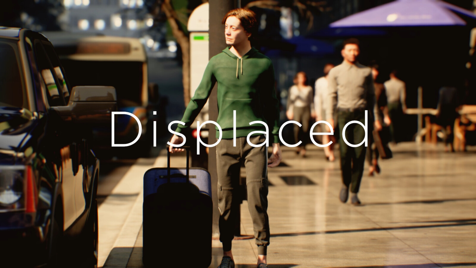 City environment design, Mass Crowds AI simulation, Render