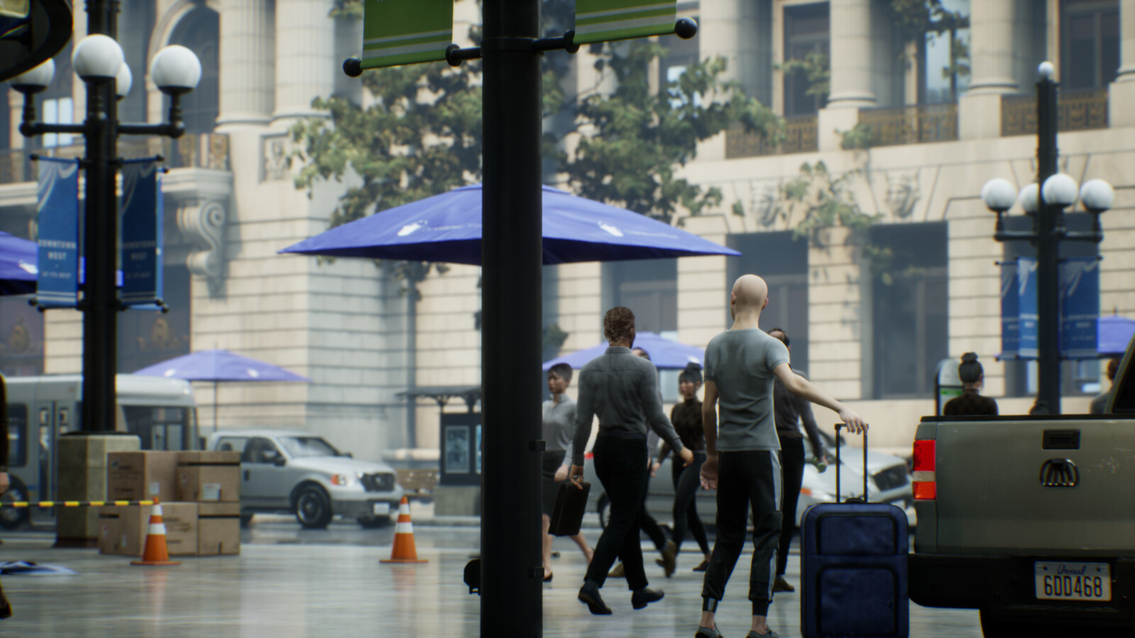 City environment design, Mass Crowds AI simulation, test version
