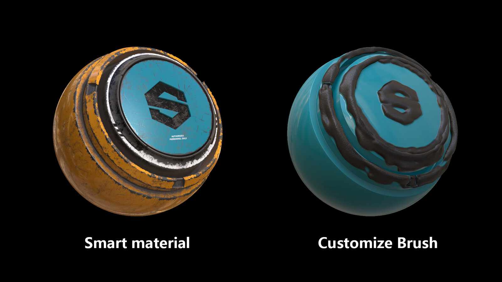 I created a smart material and custom brush for this project