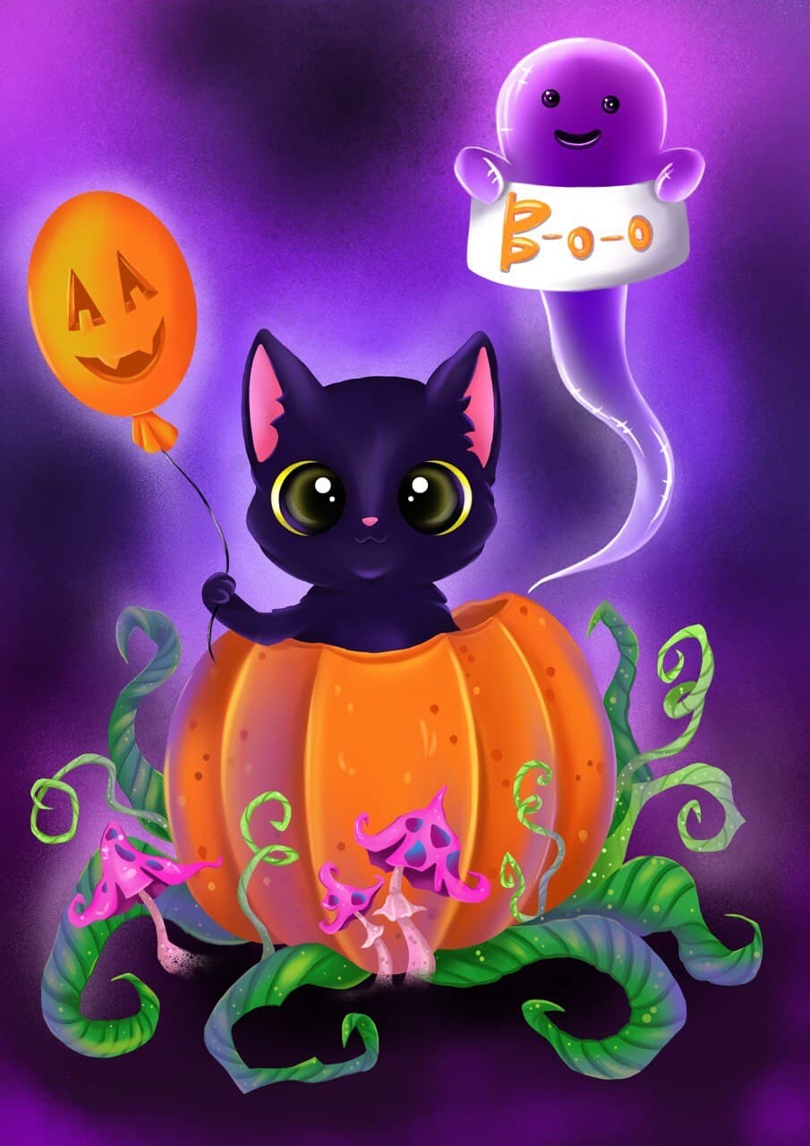 ArtStation - Halloween Cat