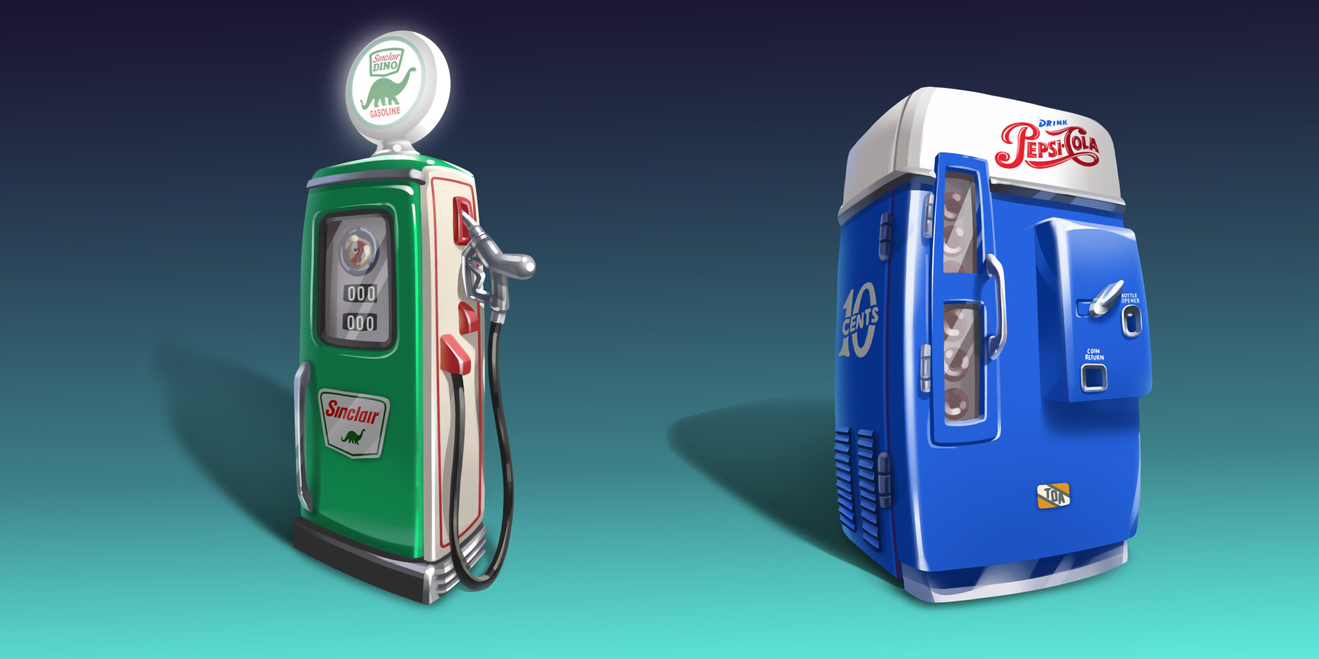 ArtStation Gas Station & Soda Vending Machine