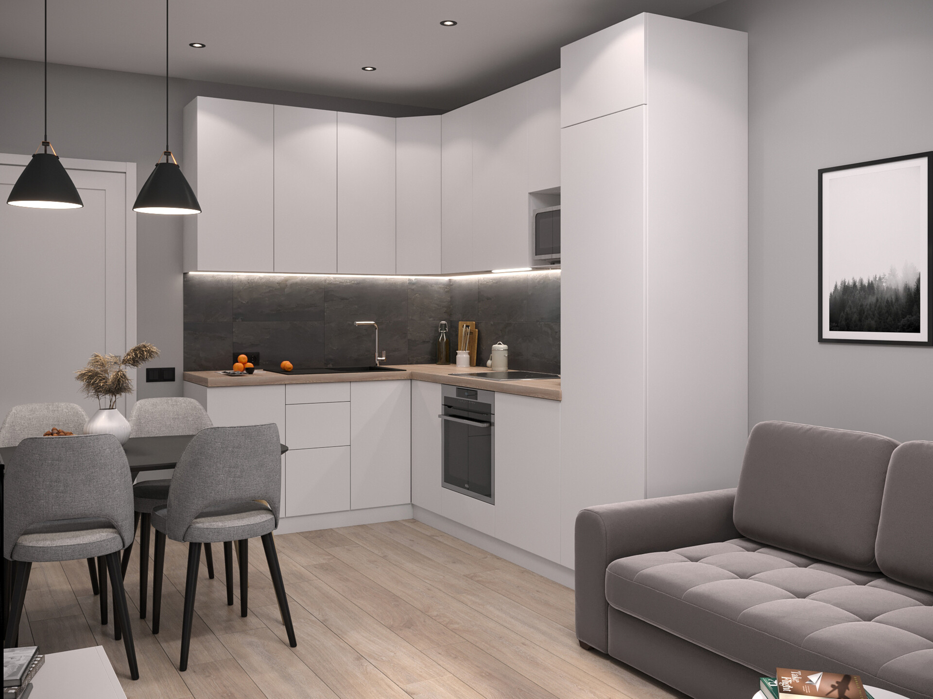 Svetlana Metko - Кухня-гостиная 15,5 кв.м./Kitchen-living room 15.5 sq.m.