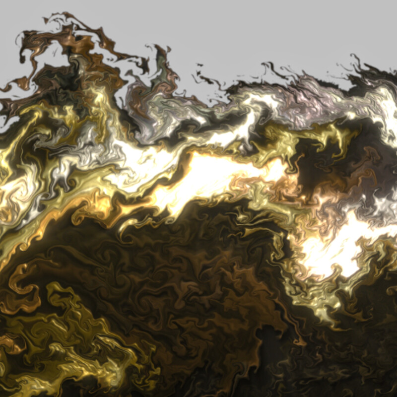 Gold Gray and Silver fluid abstract