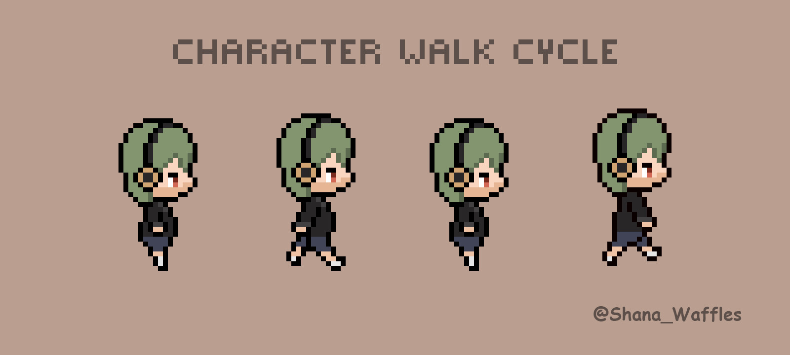 ArtStation Olive Walk Cycle Sprite Sheet
