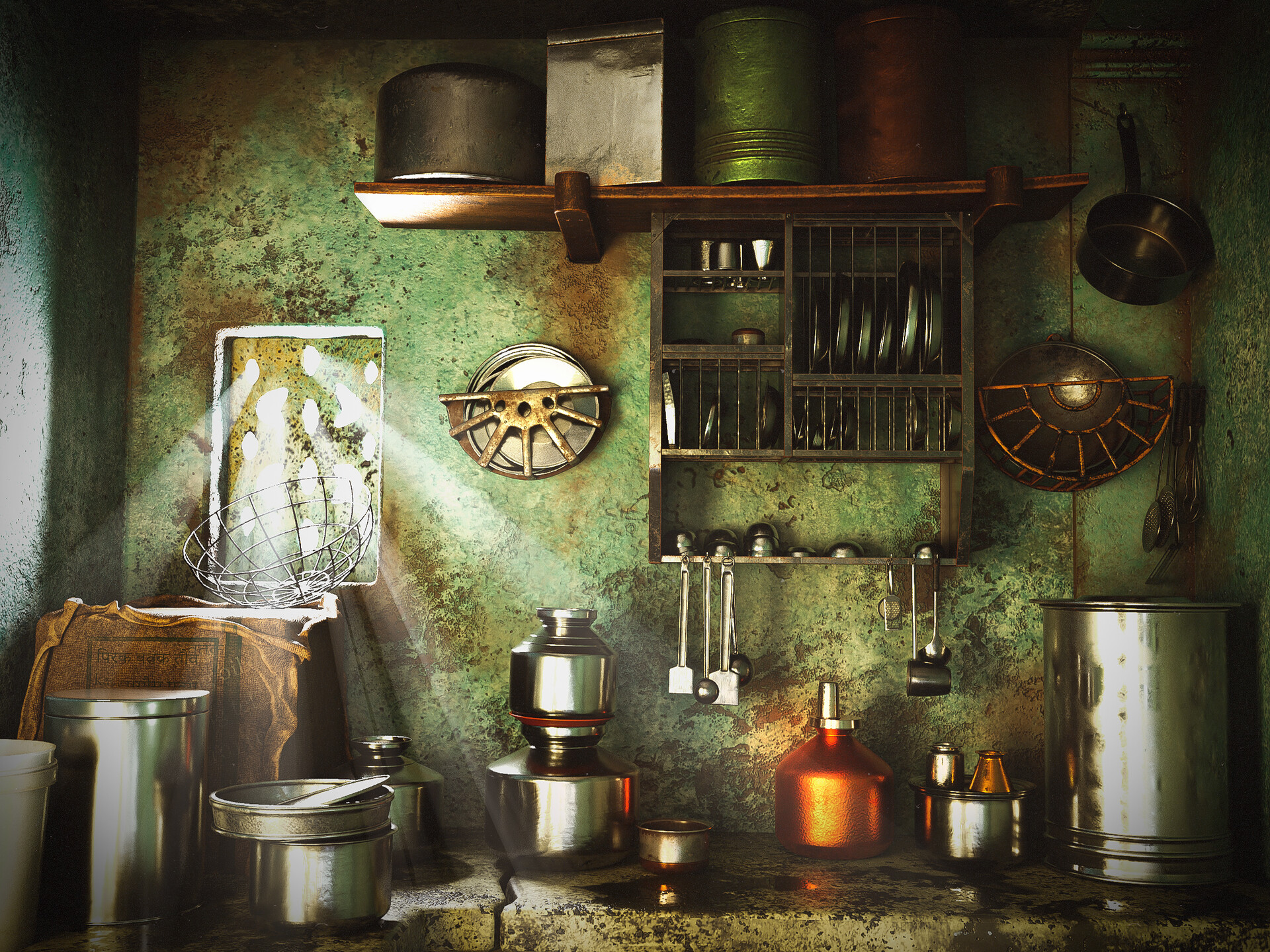 ArtStation - "OLD INDIAN KITCHEN"