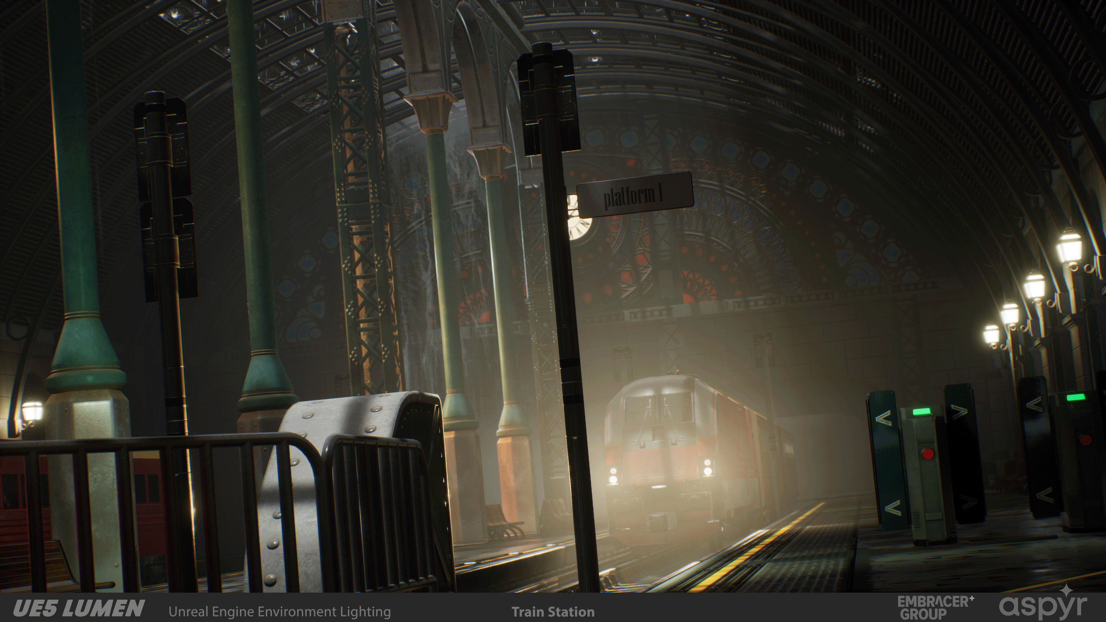 The trains themselves would help block the path so you can't just jump the tracks.