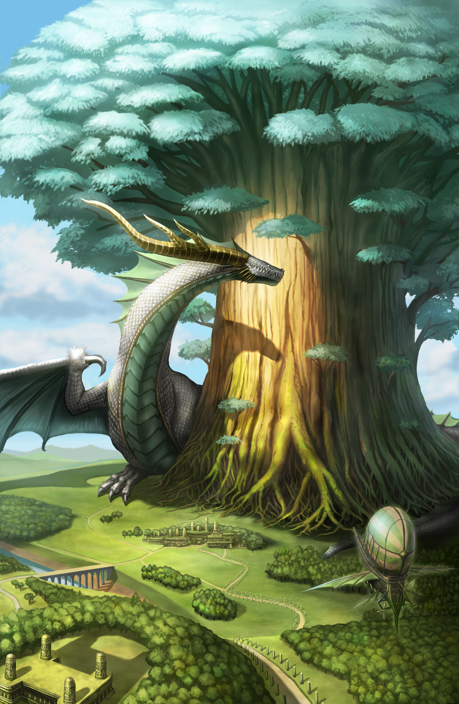 Wing Fox Photoshopとclip Studioでお絵描き ドラゴンと人間 対比で巨大感を演出する