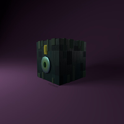 Minecraft ender chest 3D model animated