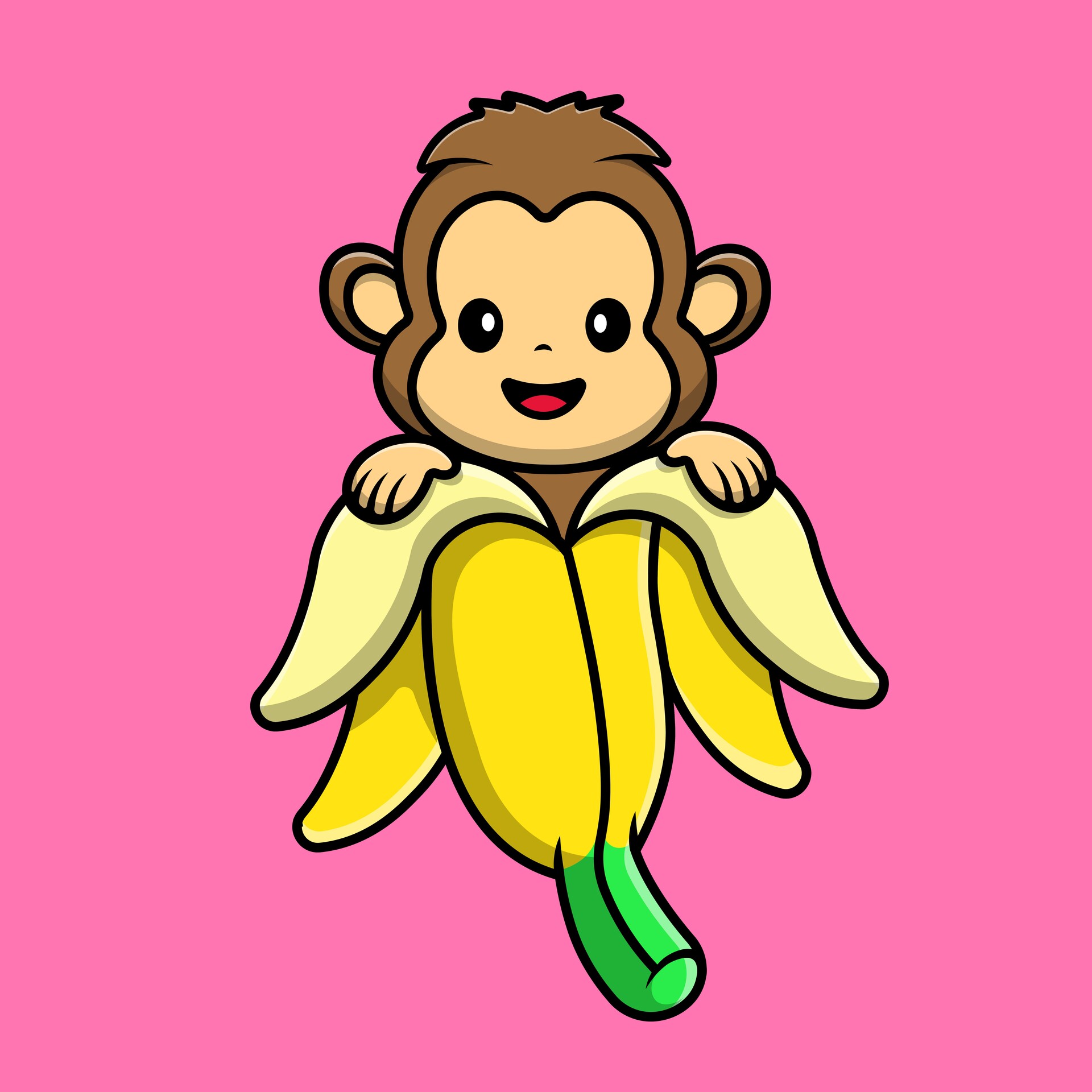 ArtStation - Cute Monkey Cartoon Character Illustration