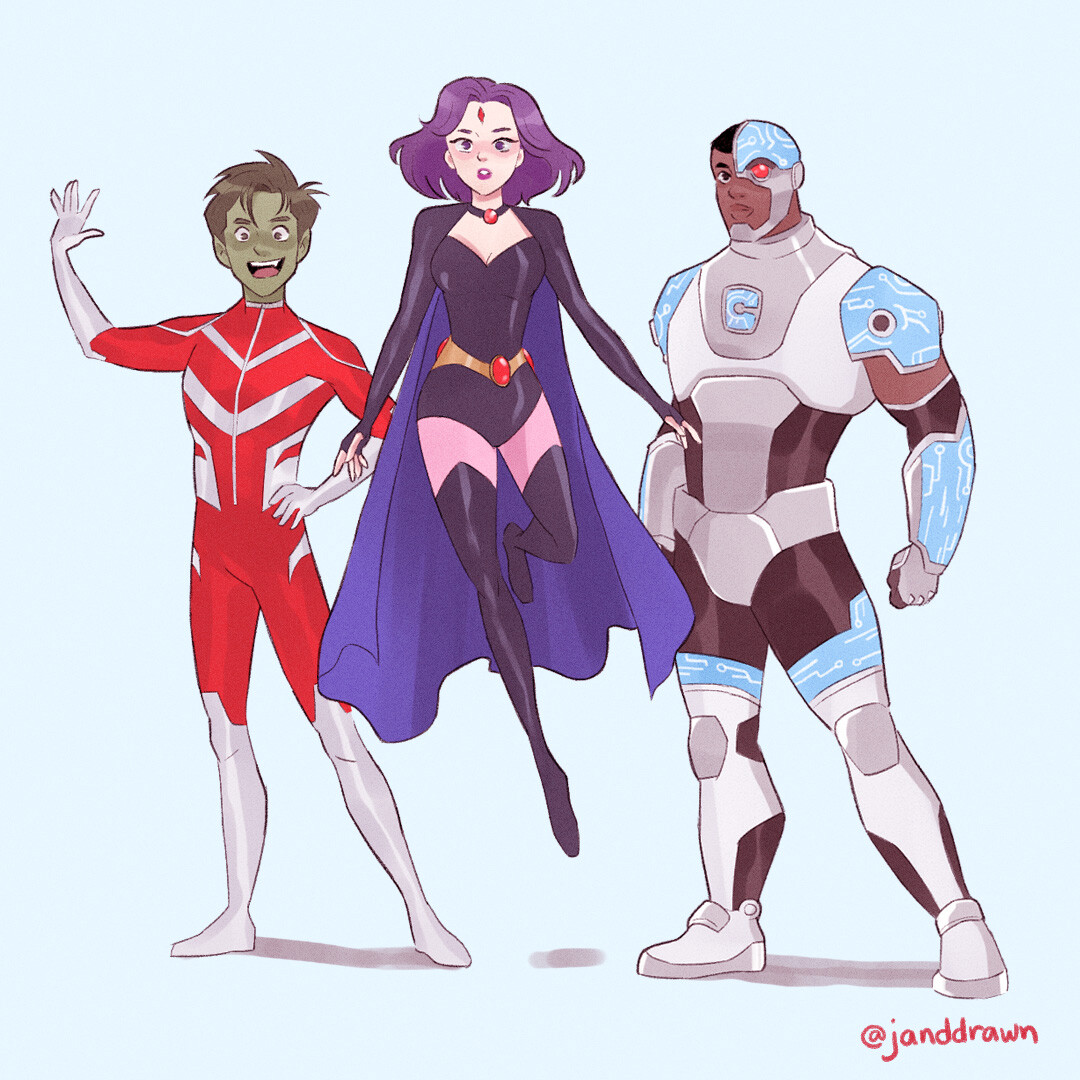 ArtStation - Beast Boy, Raven and Cyborg