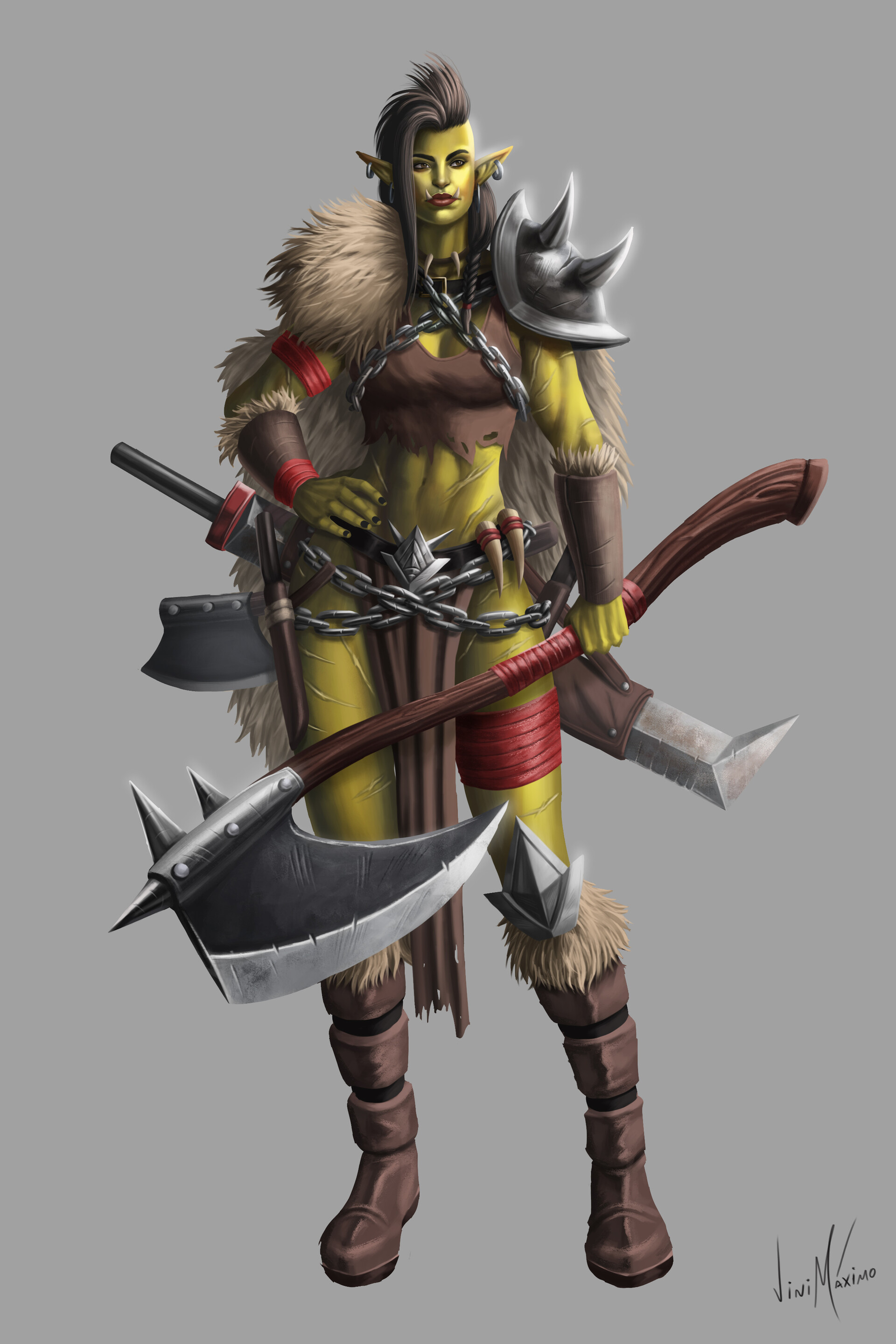Orc Girl Goes To High School ArtStation - Female orc
