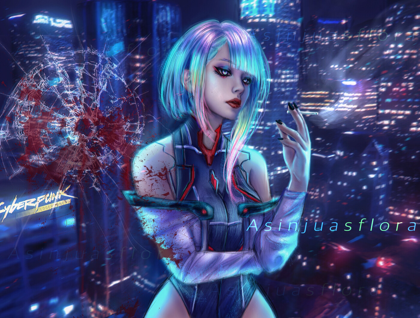 Cyberpunk Mercenários: Arte de Lucy é saudade apaixonante