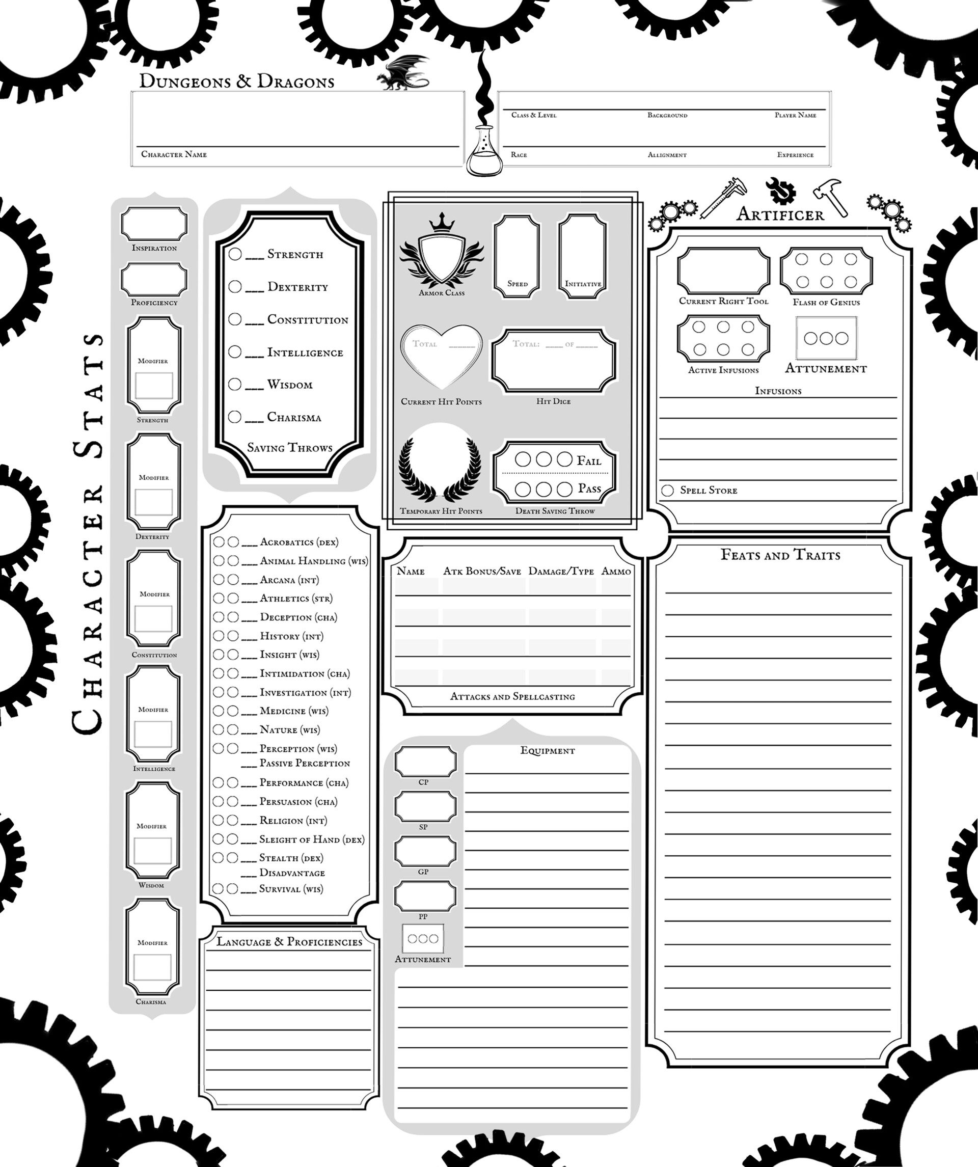 Artstation Dnd Custom Character Sheets