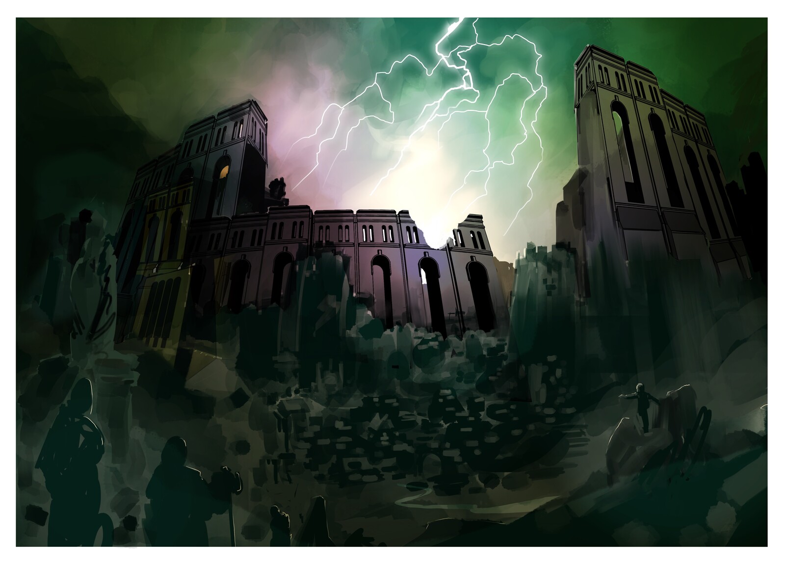 A little bit of 3D underpinning this painted sketch, made in Shapr3D.