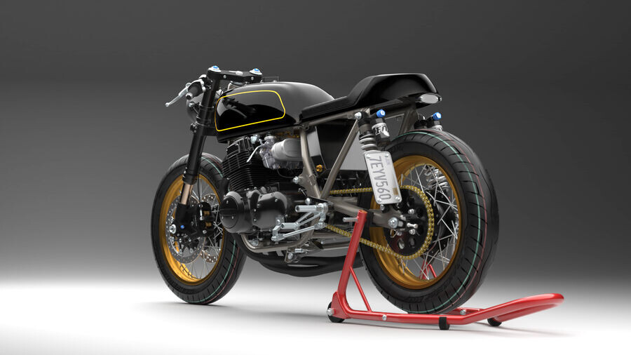 the Stock 3D model that we started with: CB750