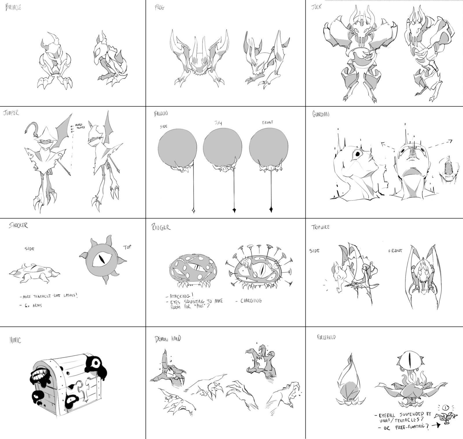 Demon Concepts! Some of these changed significantly into the final stage but a lot of them show up as is!   You can see the 3D versions of these (and more) at @hillsteadart